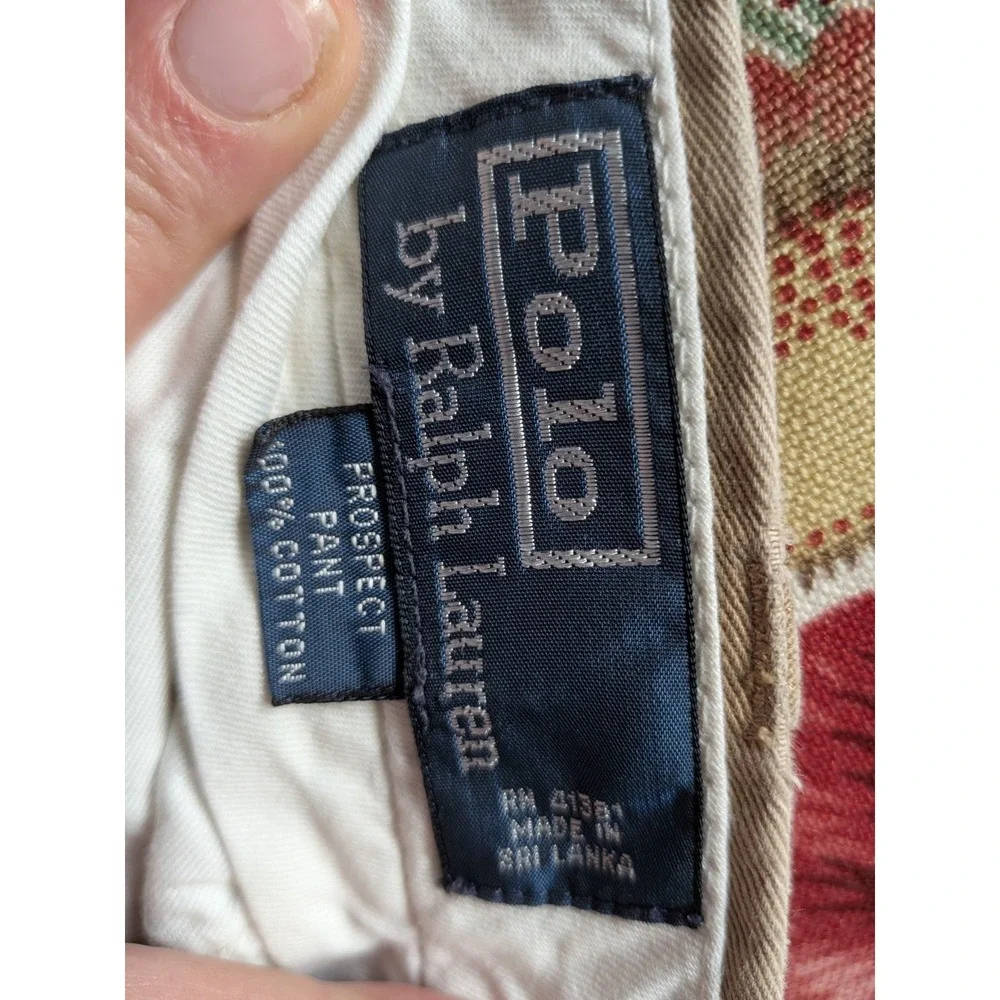 Vintage Y2K Polo Ralph Lauren Prospect Chino Pants 40x32 Khaki Flat Front Preppy